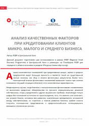 Анализ качественных факторов при кредитовании клиентов микро, малого и среднего бизнеса